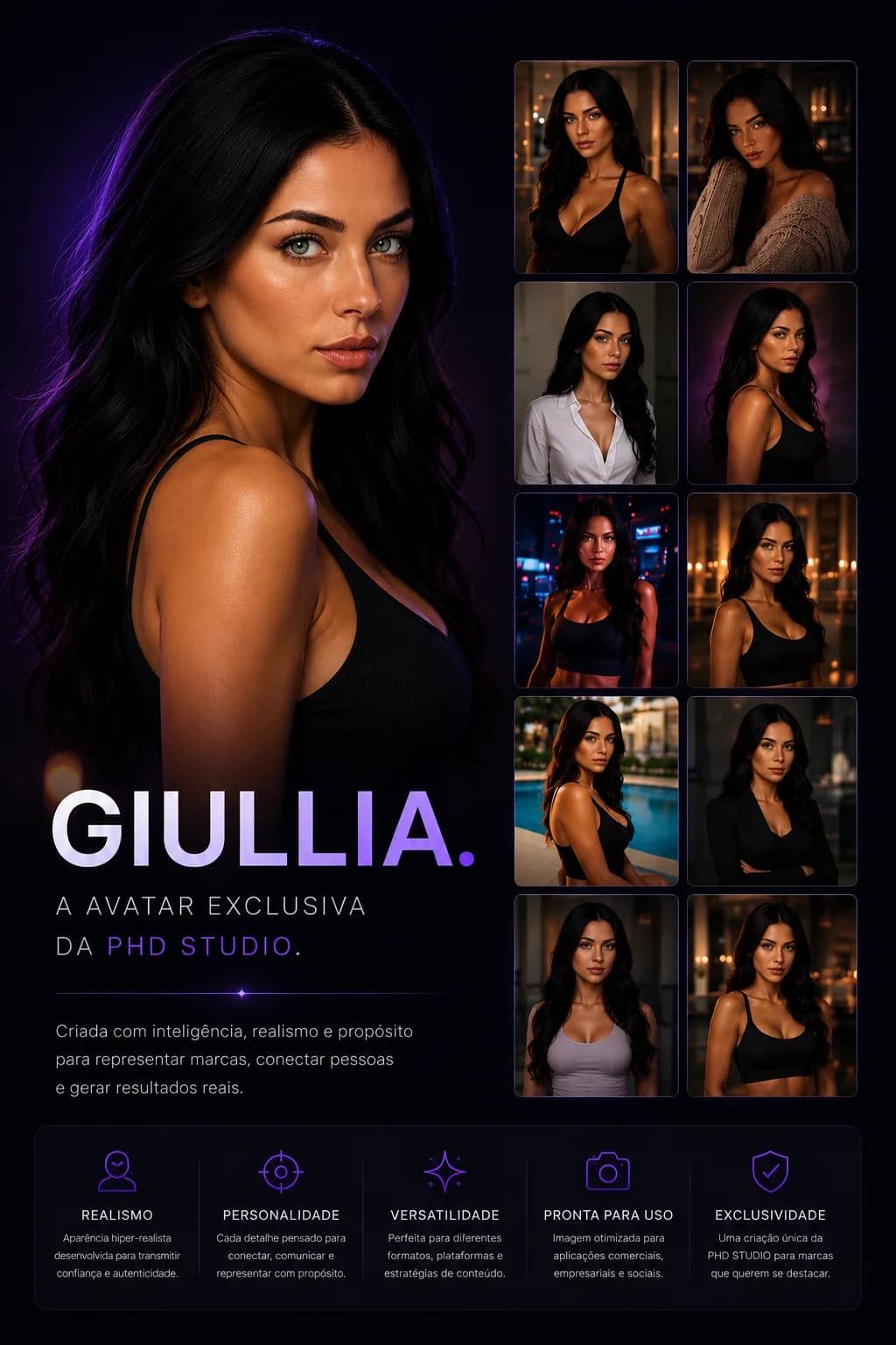 Giullia — avatar digital proprietário da PHD Studio